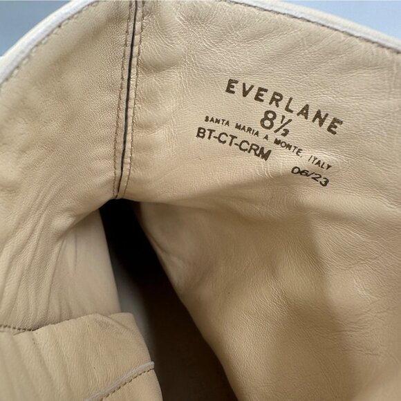Everlane The City Boot in Cream Leather 8.5 Women's Side Zip Block Heel Ankle - Picture 8 of 9